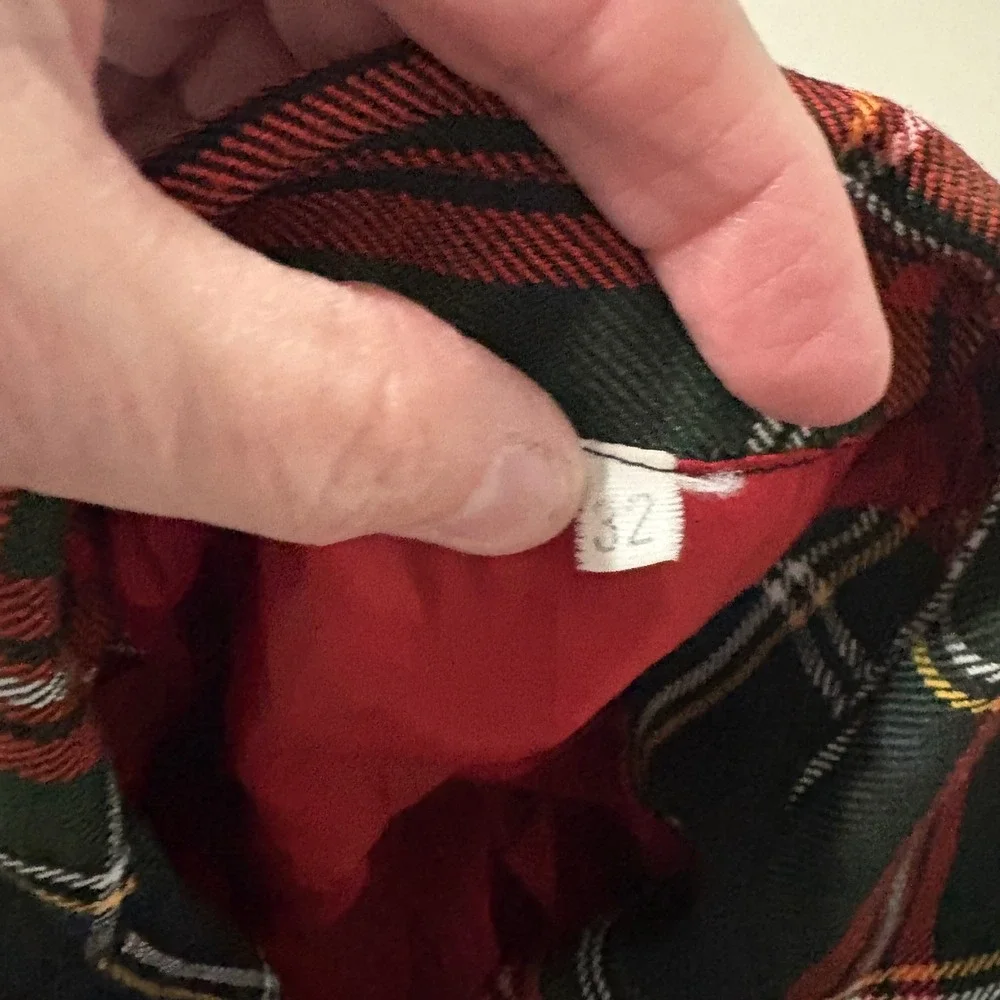Officina‎ Kids Vintage Plaid Blazer Red Green Tartan Made in Italy Size 32 SM
